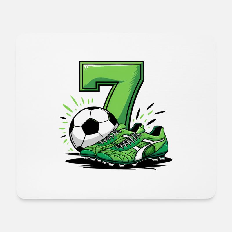 Fussball 7 Jahre - Mousepad (Querformat) - Weiß