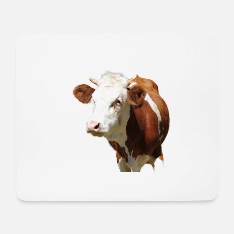 lustige Kuh Kuhkopf - Mousepad (Querformat) - Weiß