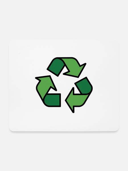 Recycling - Mousepad (Querformat) - Weiß
