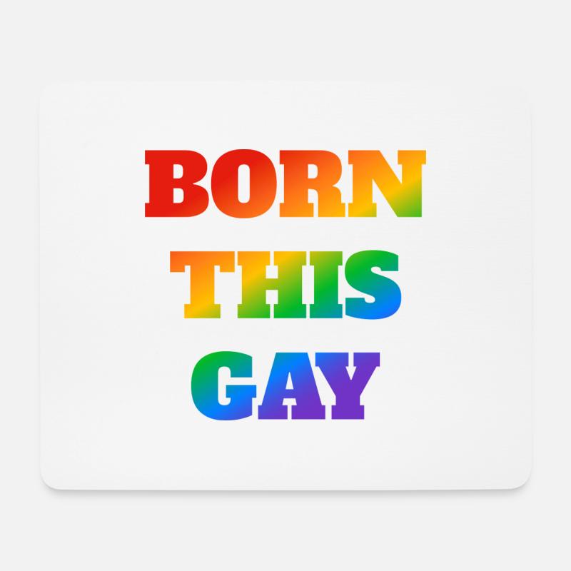 Geboren dieser schwule Regenbogentext - Mousepad (Querformat) - Weiß