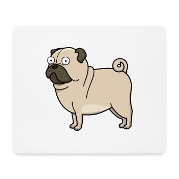 Derp Pug - Tapis de souris (format paysage) - blanc - Devant