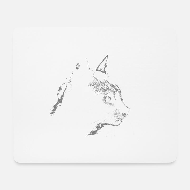 Katzen Silhouette - Mousepad (Querformat) - Weiß