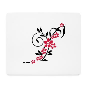 Blumenranke / Flower Tandril (2c) - Mousepad (Querformat) - Weiß - Vorne