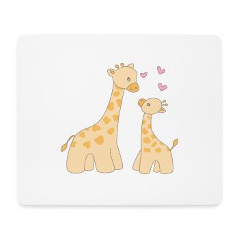 Giraffe with cub - Mouse Pad (horizontal) - white - Front
