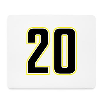 20 zahl - Mousepad (Querformat) - Weiß - Vorne