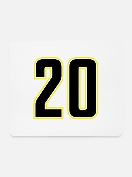 20 zahl - Mousepad (Querformat) - Weiß