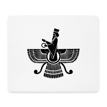 Silhouette Faravahar Zarathustra Symbol - Mouse Pad (horizontal) - white - Front
