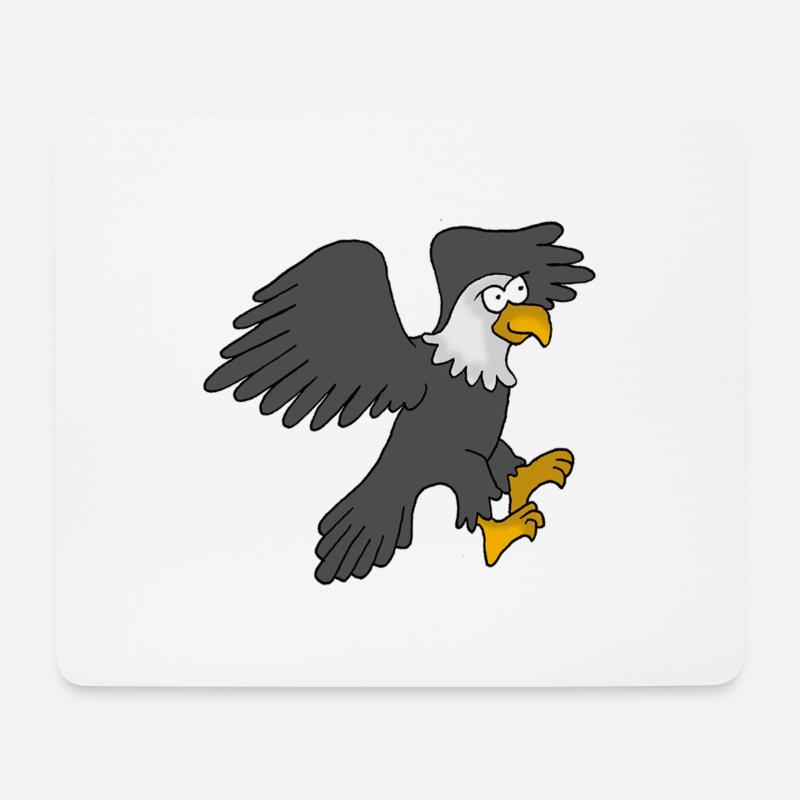 Adler Cartoon - Mousepad (Querformat) - Weiß