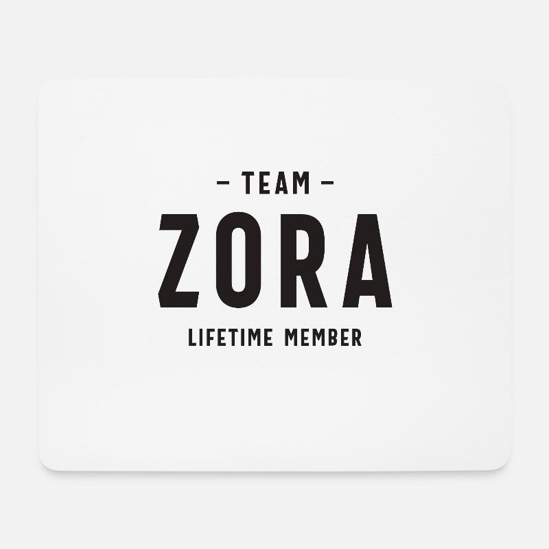 Personalisierter Name des Team Zora Lifetime-Mitglieds - Mousepad (Querformat) - Weiß