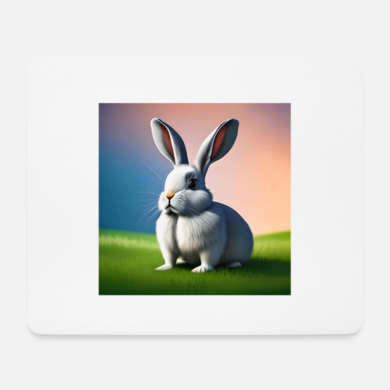 Kaninchen im Sonnenuntergang - Mousepad (Querformat) - Weiß