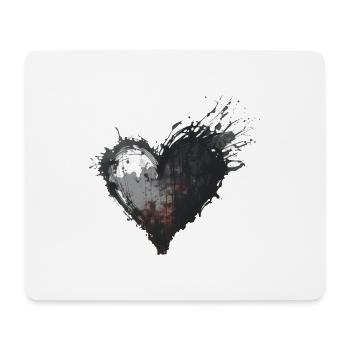 Cœur Noir - Tapis de souris (format paysage) - blanc - Devant
