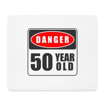 50 Jahre alt Danger - Mousepad (Querformat) - Weiß - Vorne