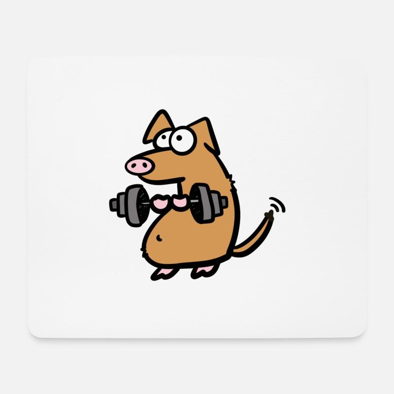 Schweinehund - Mousepad (Querformat) - Weiß