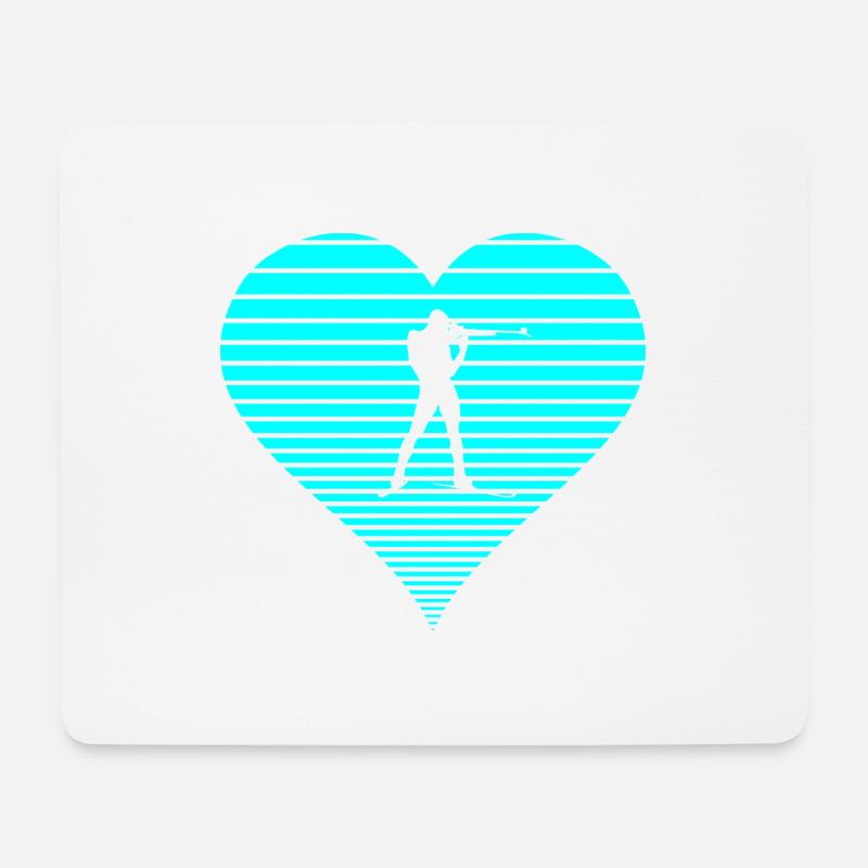 biathlon - Tapis de souris (format paysage) - blanc
