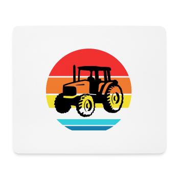 Traktor im Kreis bunt Trecker Landwirtschaft Feld - Mousepad (Querformat) - Weiß - Vorne