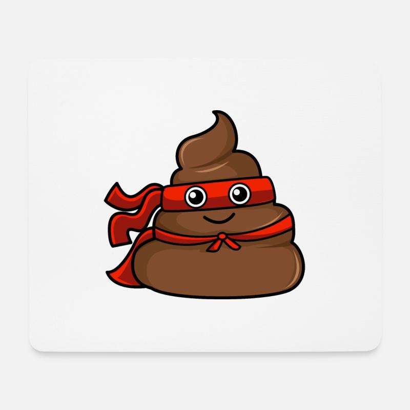 Superheld poop - Mousepad (Querformat) - Weiß