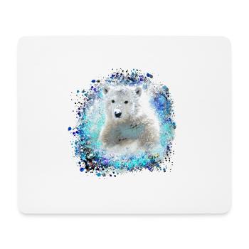 polar bear, graffiti, blue, painting,bear - Mouse Pad (horizontal) - white - Front