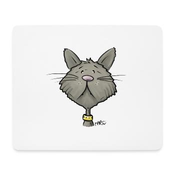 Müde Katze - Mousepad (Querformat) - Weiß - Vorne