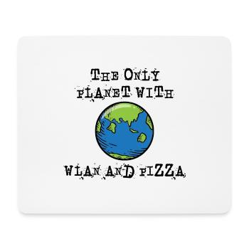 The only planet with Wi-Fi and pizza - Mouse Pad (horizontal) - white - Front