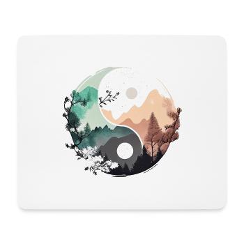 Ying Yang - Montagnes / Plage - Tapis de souris (format paysage) - blanc - Devant