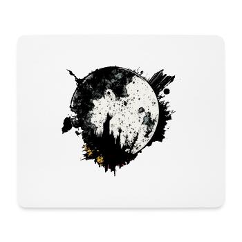 Moon graffiti black and white - Mouse Pad (horizontal) - white - Front