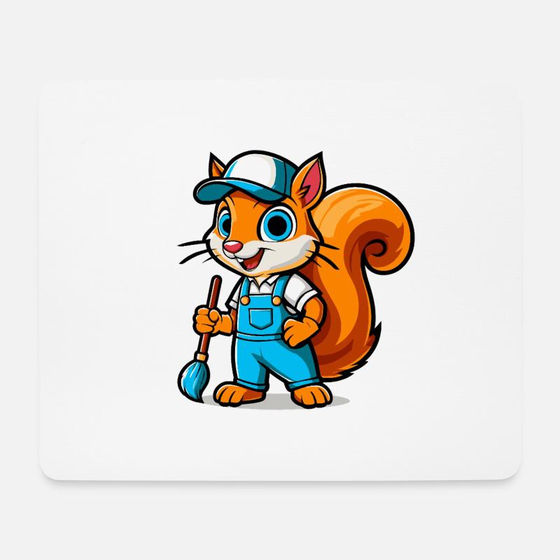 Eichhoernchen Maler - Mousepad (Querformat) - Weiß