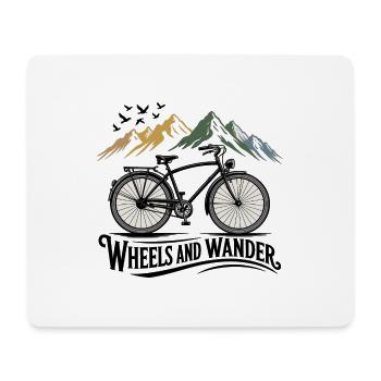 Wheels & Wander – Mountain Adventure - Mouse Pad (horizontal) - white - Front