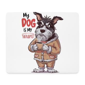 Mein Hund ist mein Therapeut Tierliebhaber - Mousepad (Querformat) - Weiß - Vorne