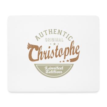 CHRISTOPHE prénom cadeau T shirt personnalisé - Tapis de souris (format paysage) - blanc - Devant