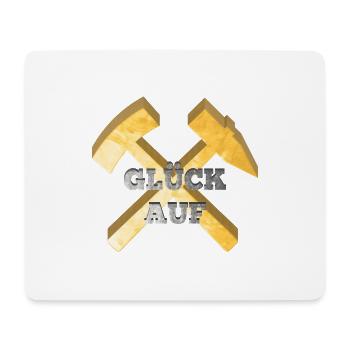 Glück auf Logo Bergmann Bergbau Spruch Geschenk - Mousepad (Querformat) - Weiß - Vorne