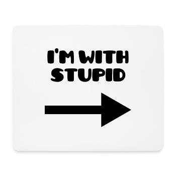 I'm with stupid :) - Tapis de souris (format paysage) - blanc - Devant