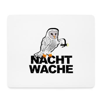 Vogel Nachtwache Eule mit Taschenlampe - Mousepad (Querformat) - Weiß - Vorne