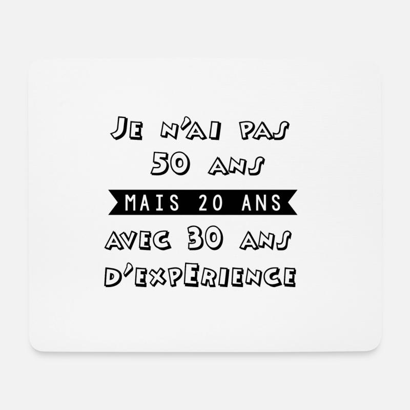 50 ans - Tapis de souris (format paysage) - blanc