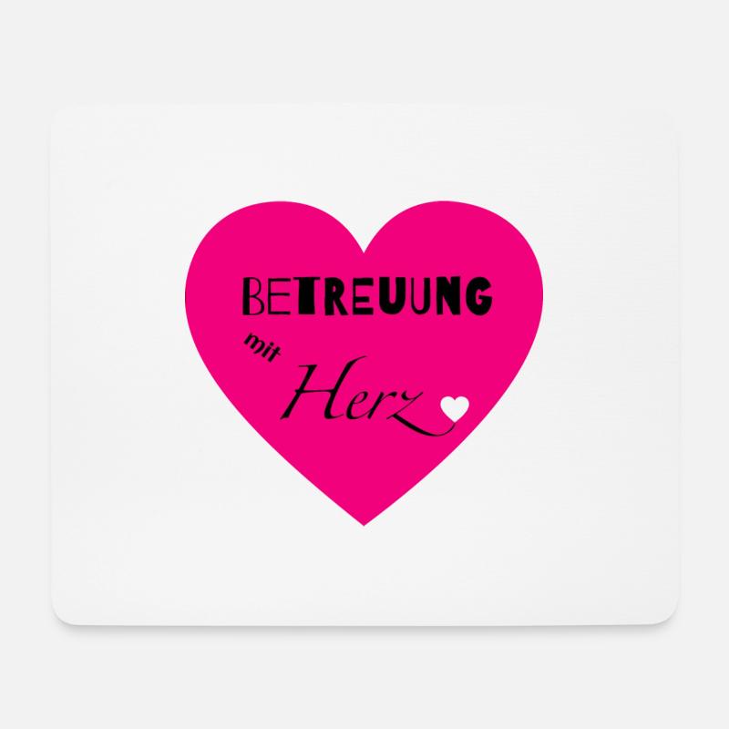 Betreuung mit Herz Geschenkidee - Mousepad (Querformat) - Weiß