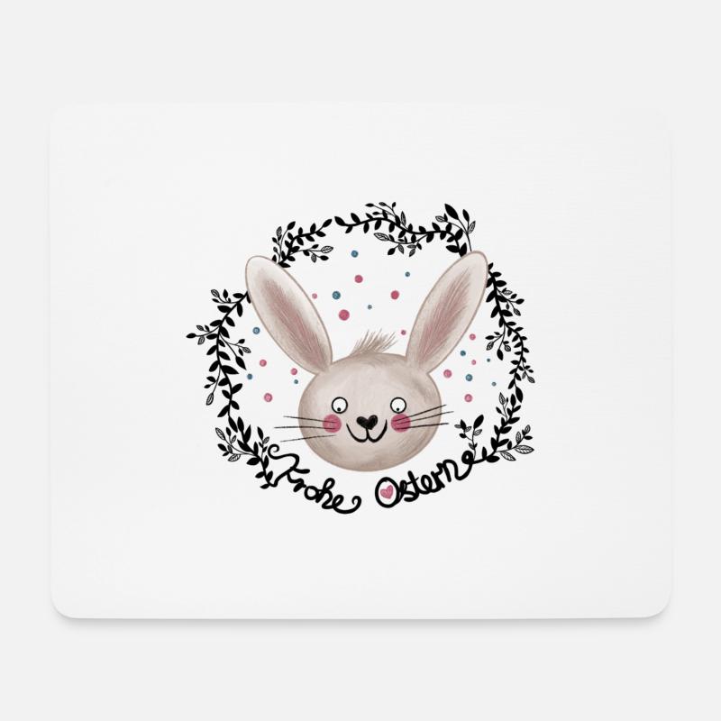 Osterhase Frohe Ostern Illustration - Mousepad (Querformat) - Weiß