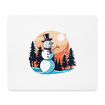 Dessin de Noël bonhomme de neige - Tapis de souris (format paysage) - blanc - Devant