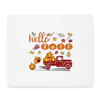Hello Fall Funny shirt Pumpkin Autumn Halloween - Mouse Pad (horizontal) - white - Front