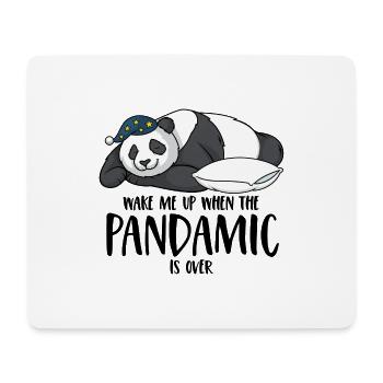 Panda disant Réveillez-moi quand le pandamic est terminé - Tapis de souris (format paysage) - blanc - Devant