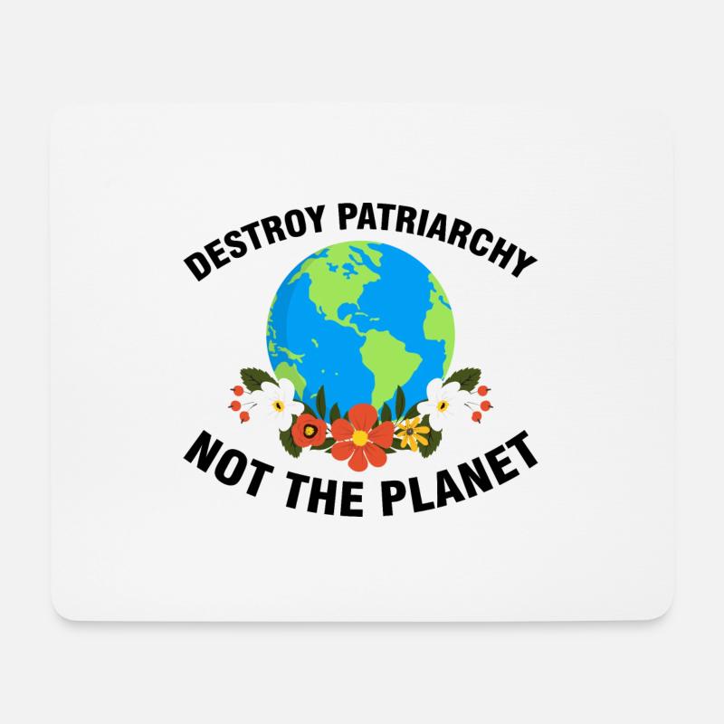 Destroy patriarchy not the planet Frau Feminist - Mousepad (Querformat) - Weiß