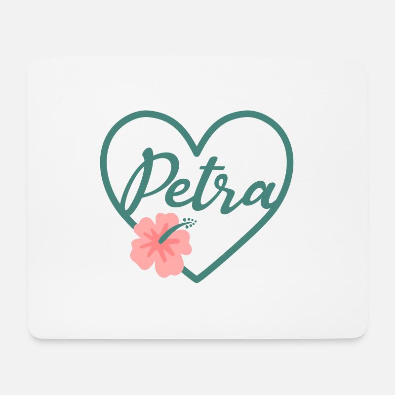 Petra Mädchenname Vorname Name Herz - Mousepad (Querformat) - Weiß