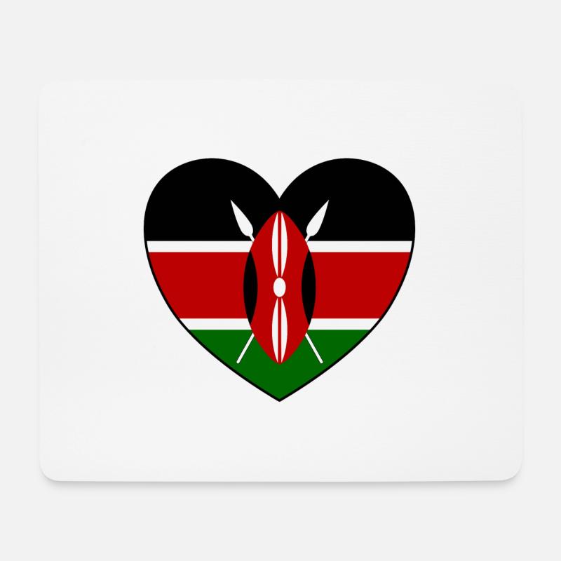 Kenia Flagge Herz - Mousepad (Querformat) - Weiß