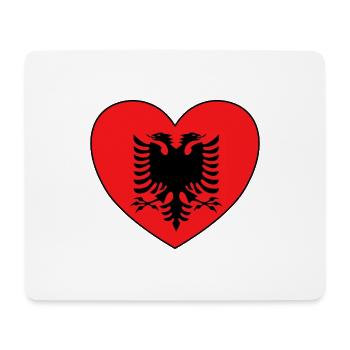 Albania Flag Heart - Mouse Pad (horizontal) - white - Front