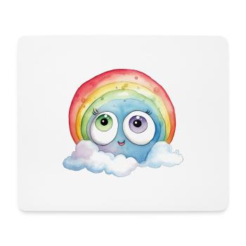 Rainbow Watercolor Drawing - Mouse Pad (horizontal) - white - Front