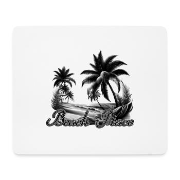 Sonne Sommer Strand Meer Palmen Urlaub - Mousepad (Querformat) - Weiß - Vorne