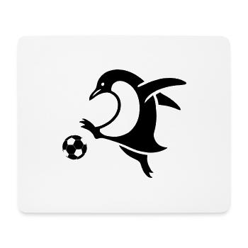 Pinguin Fußballer Silhouette Minimalistisch - Mousepad (Querformat) - Weiß - Vorne