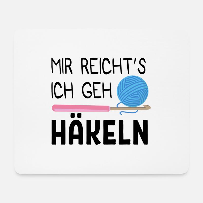 Häkeln Hobby Handarbeit Wolle Geschenk - Mousepad (Querformat) - Weiß