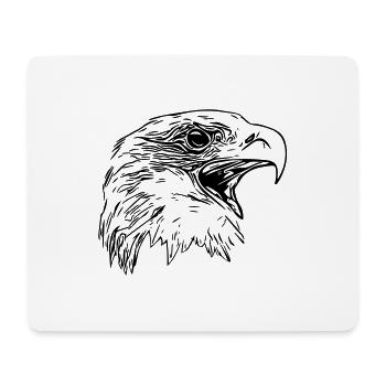 Tête d’aigle - Oiseau de prédant Royal Vector - Tapis de souris (format paysage) - blanc - Devant