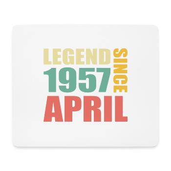 66. Geburtstag April Jahrgang 1957 Geschenkidee - Mousepad (Querformat) - Weiß - Vorne