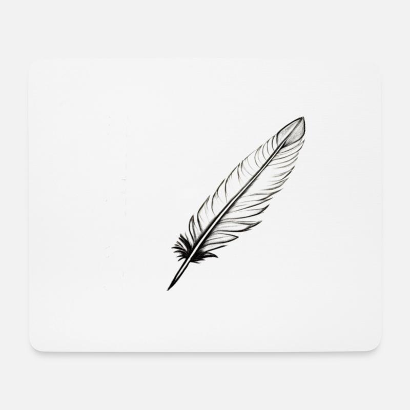 Eine Feder - Mousepad (Querformat) - Weiß