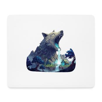 Wolf Waterfall - Mouse Pad (horizontal) - white - Front